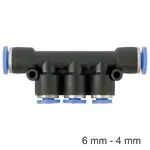 PU HOSE FITTING MANIFOLD 6MM-4MM