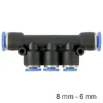 PU HOSE FITTING MANIFOLD 8MM-6MM