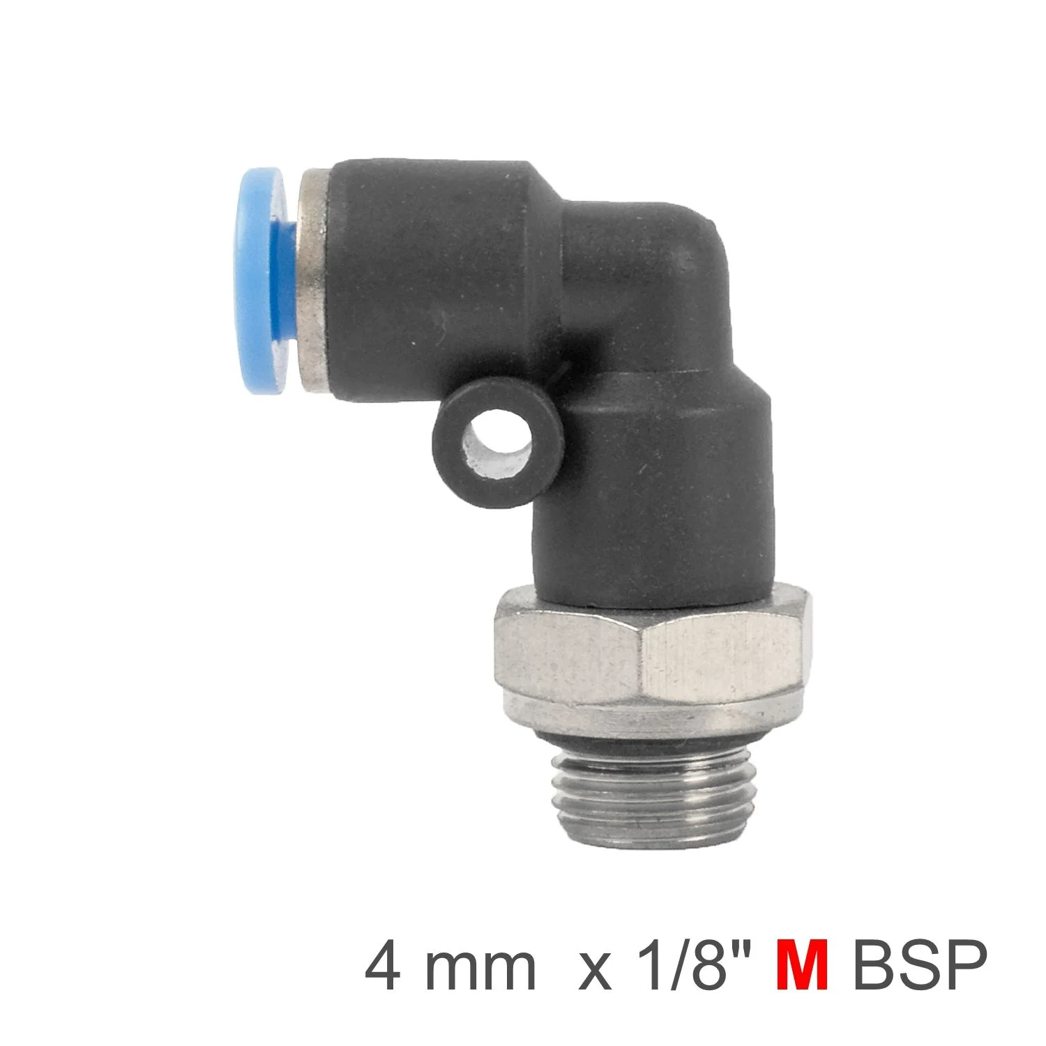 SPL04-G01.webp ELBOW W/O-RING 4MM-1/8 M PU HOSE FITTING - Image 1
