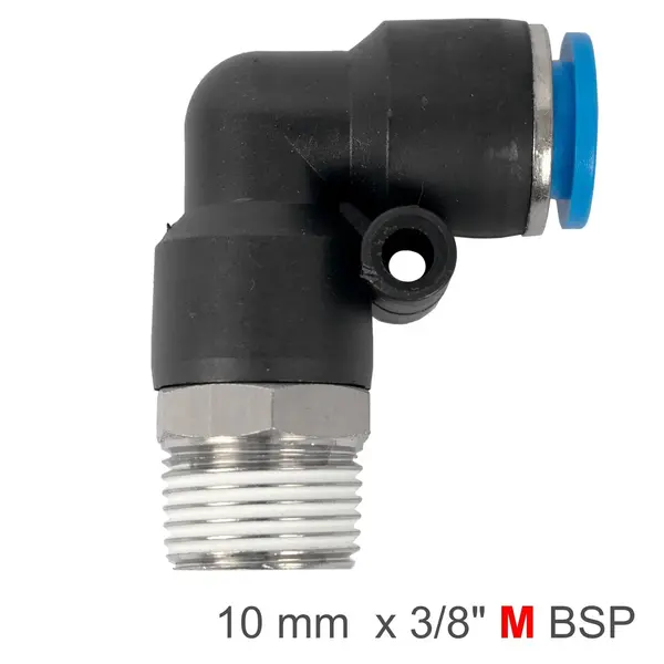 PU HOSE FITTING ELBOW 10MM-3/8 M