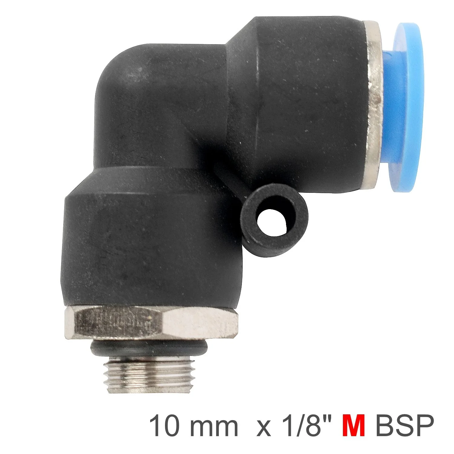 SPL10-G01.webp ELBOW W/O-RING 10MM-1/8 M PU HOSE FITTING - Image 1