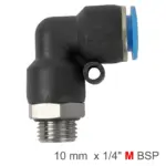 PU HOSE FITTING ELBOW W/O-RING 10MM-1/4 M
