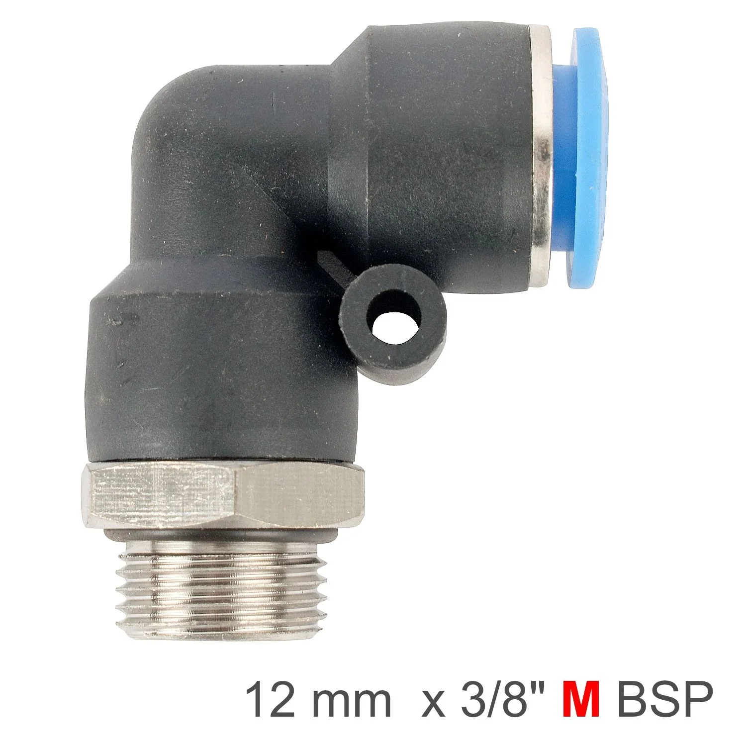 SPL12-G03.webp ELBOW W/O-RING 12MM-3/8 M PU HOSE FITTING - Image 1