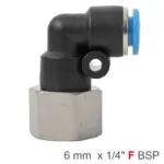 PU HOSE FITTING ELBOW 6MM-1/4 F