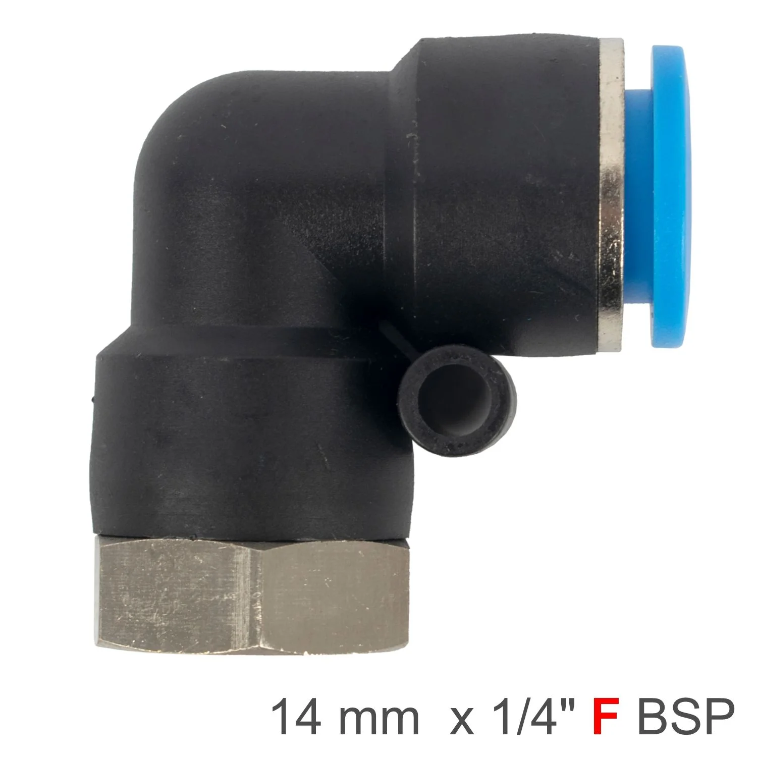 SPLF14-02.webp PU HOSE FITTING ELBOW 14MM-1/4 F - Image 1