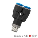 PU HOSE FITTING Y JOINT 6MM-1/8 M