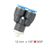 PU HOSE FITTING Y JOINT 12MM-1/8 M
