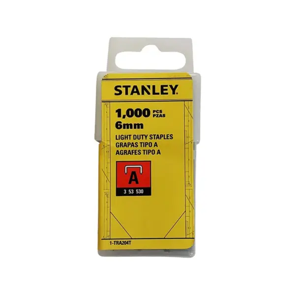 STAPLES STANLEY 6MM L/DUTY PKT1000 1-TRA204T