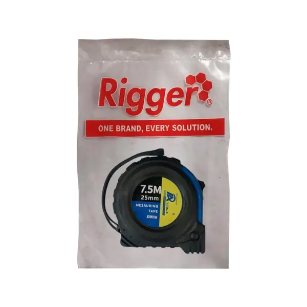 MEASURING TAPE RUBBERISED RETRACT 7.5MT X25MM RIGGER AD-2007