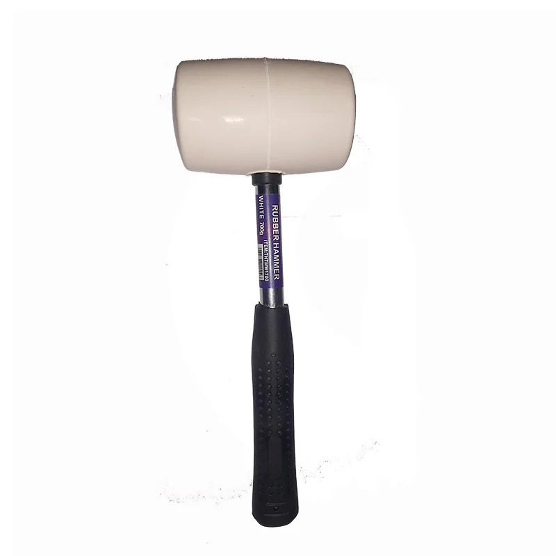 T21745.webp HAMMER MALLET RUBBER STEEL SHAFT 700GR WHITE RIGGER - Image 1
