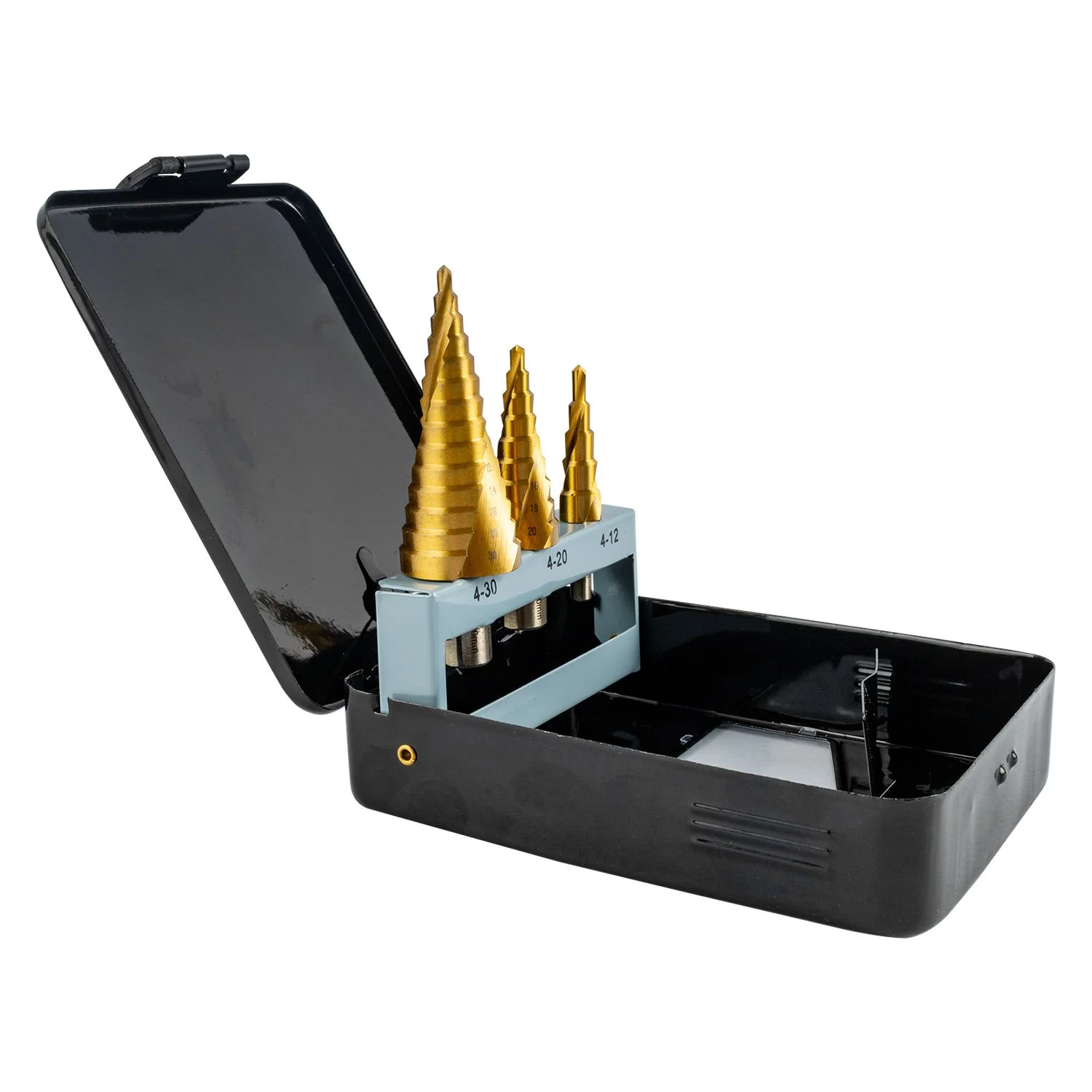 T9950.webp STEP DRILL SET 3 PCE HSS IN PLASTIC CASE - Image 1