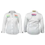 LADIES WHITE 3/4 SAGA BLOUSE SMALL