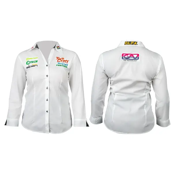 LADIES WHITE 3/4 SAGA BLOUSE X-LARGE