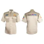 VERMONT MENS BUSH SHIRT KHAKI 100% COTTON MEDIUM