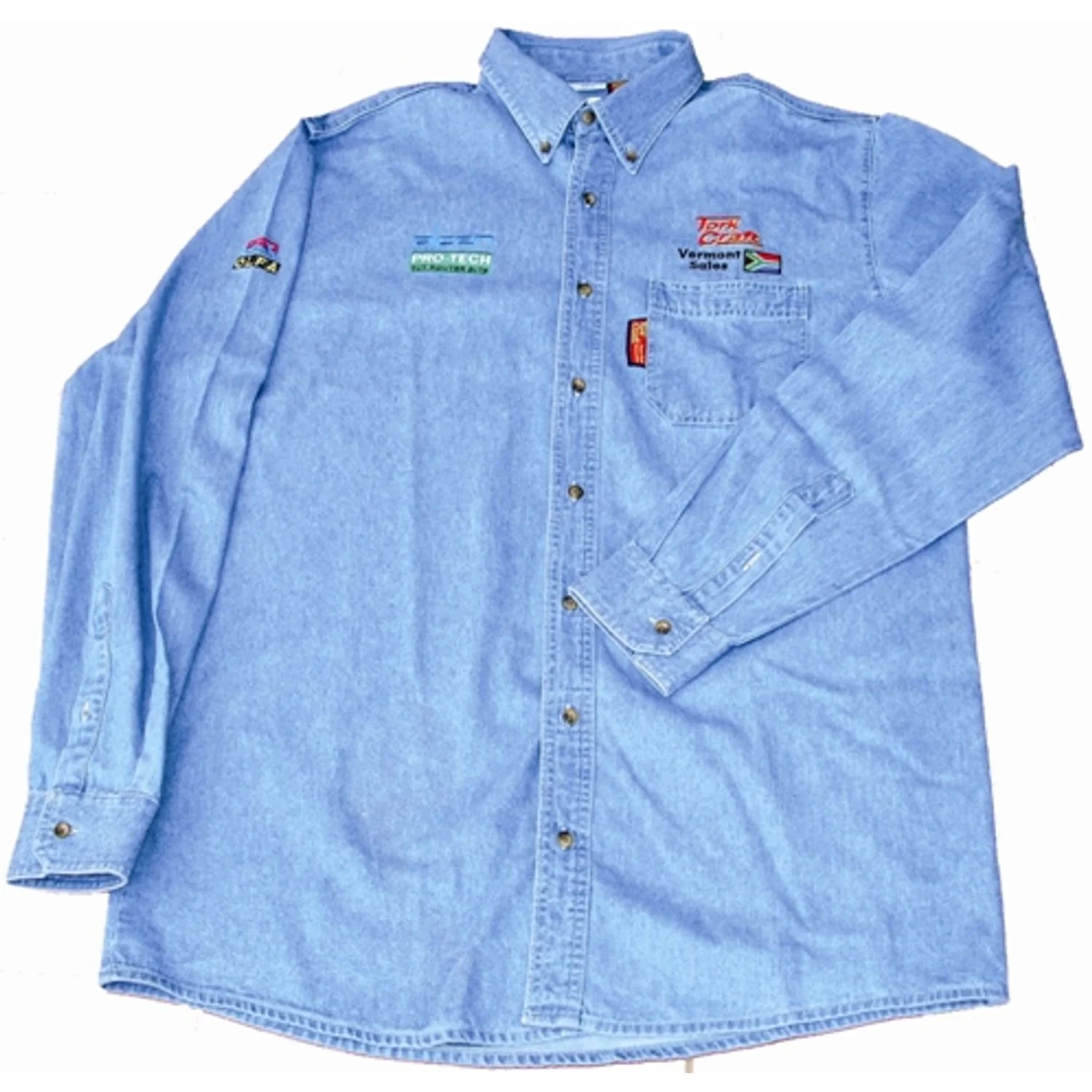 TC00120.webp VERMONT MENS LONG SLEEVED DENIM SHIRT STONE WASHED SMALL - Image 1