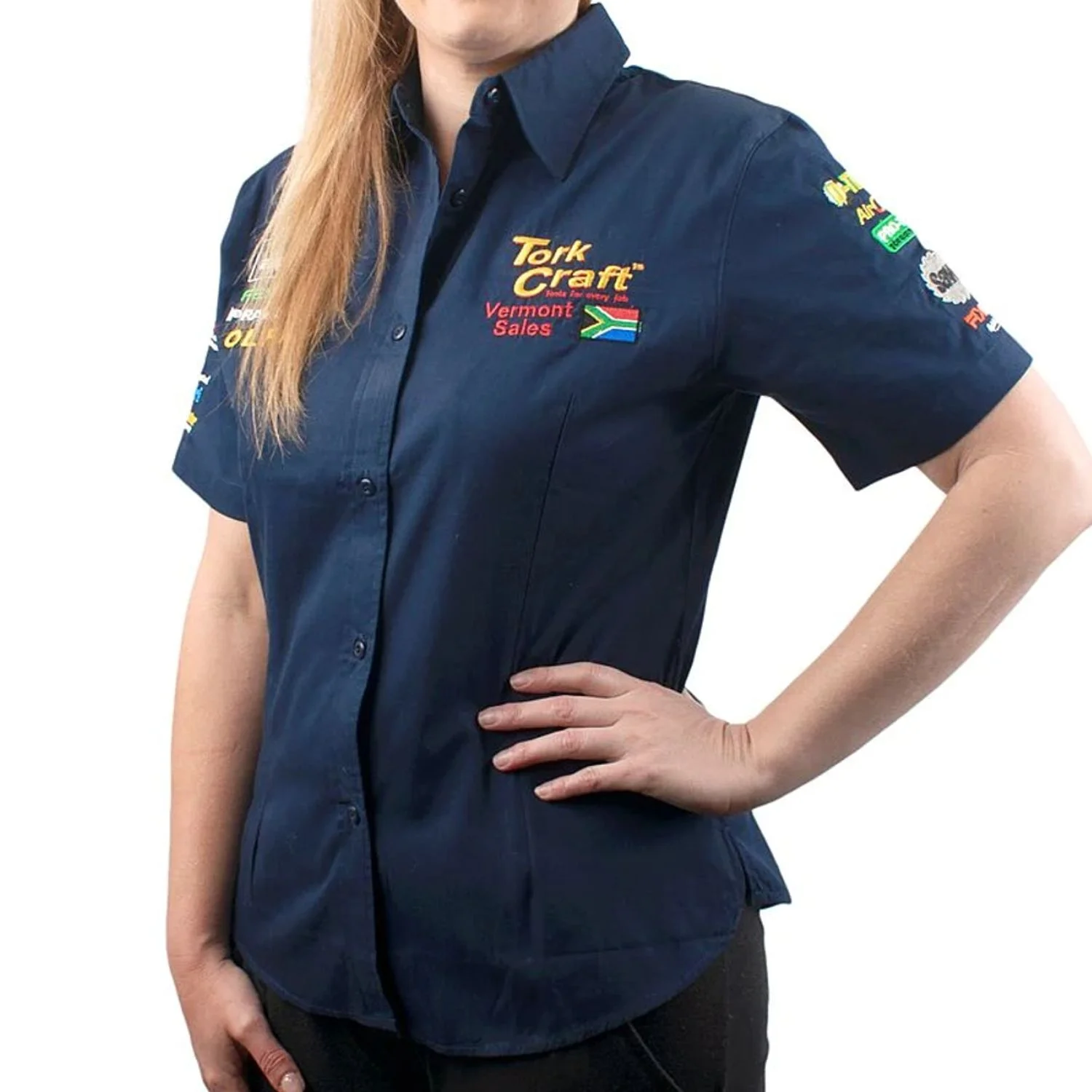 TC00610.webp VERMONT LADIES BLOUSE NAVY BLUE X-LARGE - Image 1