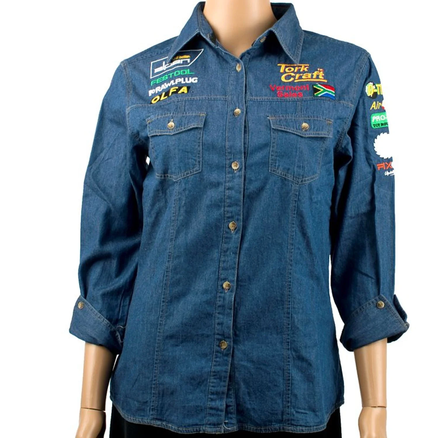 TC00721.webp VERMONT LADIES LONG SLEEVED DENIM SHIRT MEDIUM - Image 1