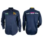 VERMONT MENS COTTON SHIRT NAVY BLUE MEDIUM - LONG SLEEVE
