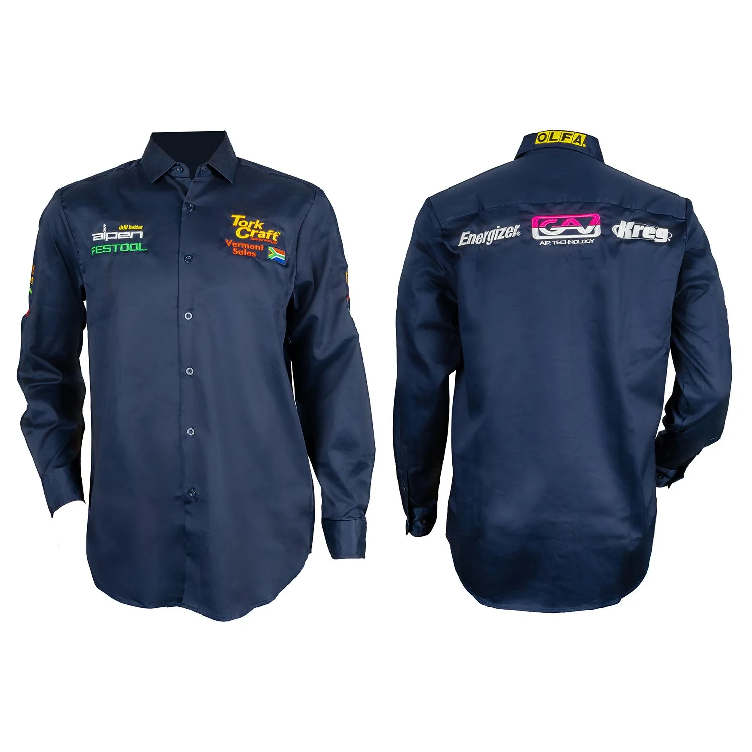 TC01705.webp VERMONT MENS COTTON SHIRT NAVY BLUE 2X-LARGE - LONG SLEEVE - Image 1
