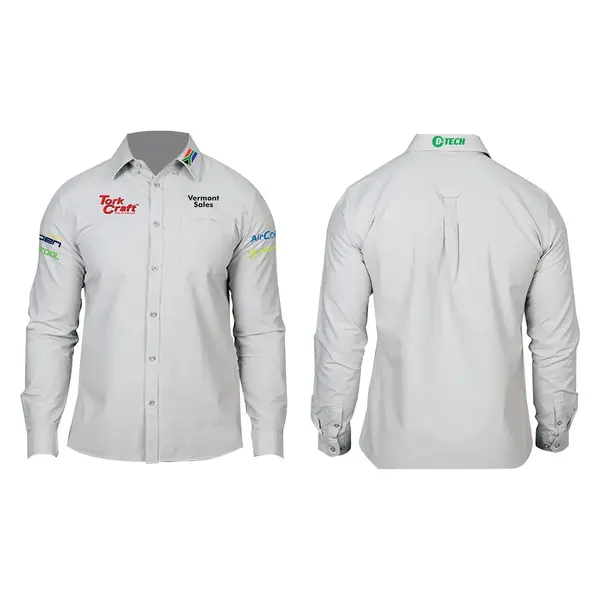 VERMONT MENS COTTON LONG SLEEVE SHIRT GREY MEDIUM