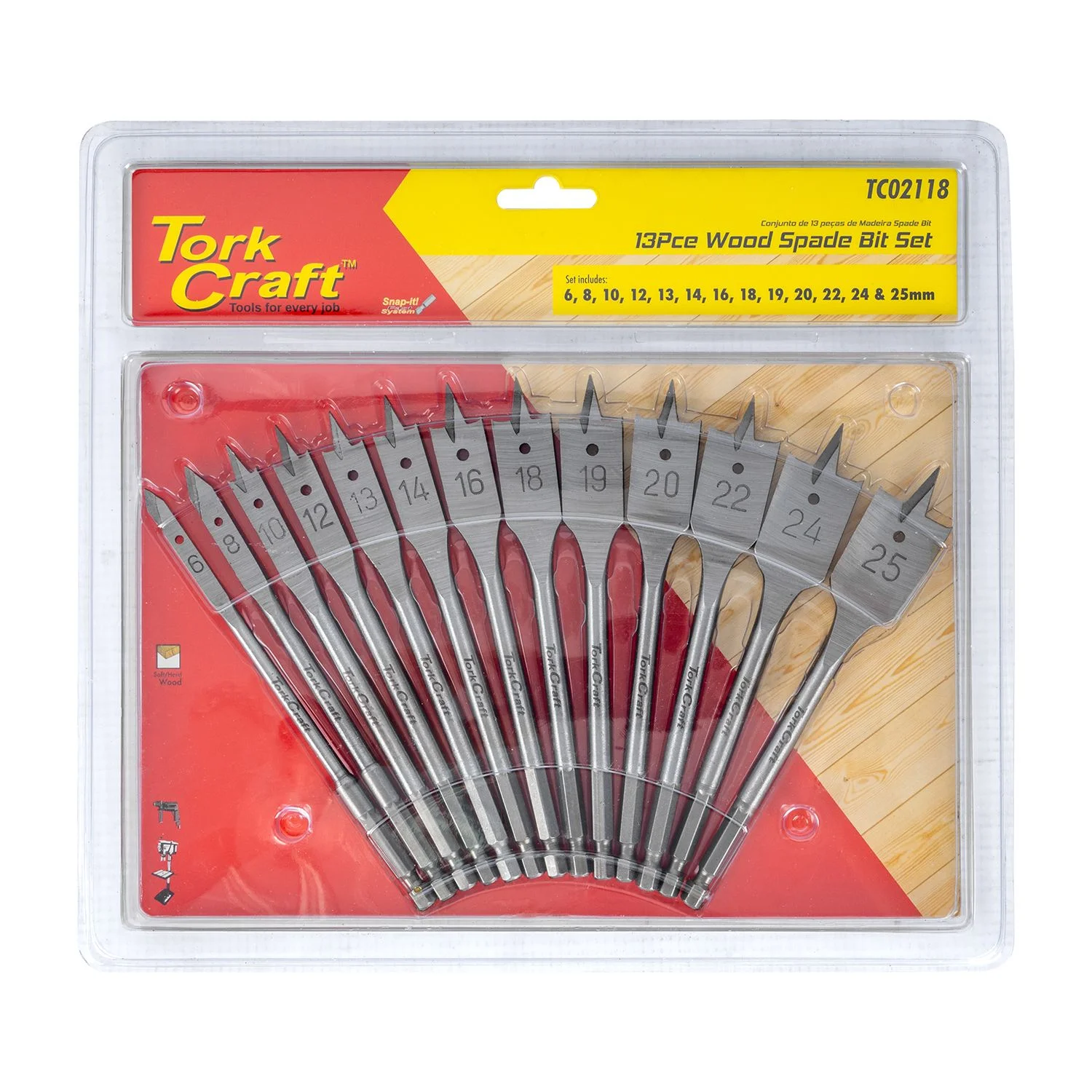 TC02118.webp SPADE BIT SET 13PCE DOUBLE BLISTER - Image 1