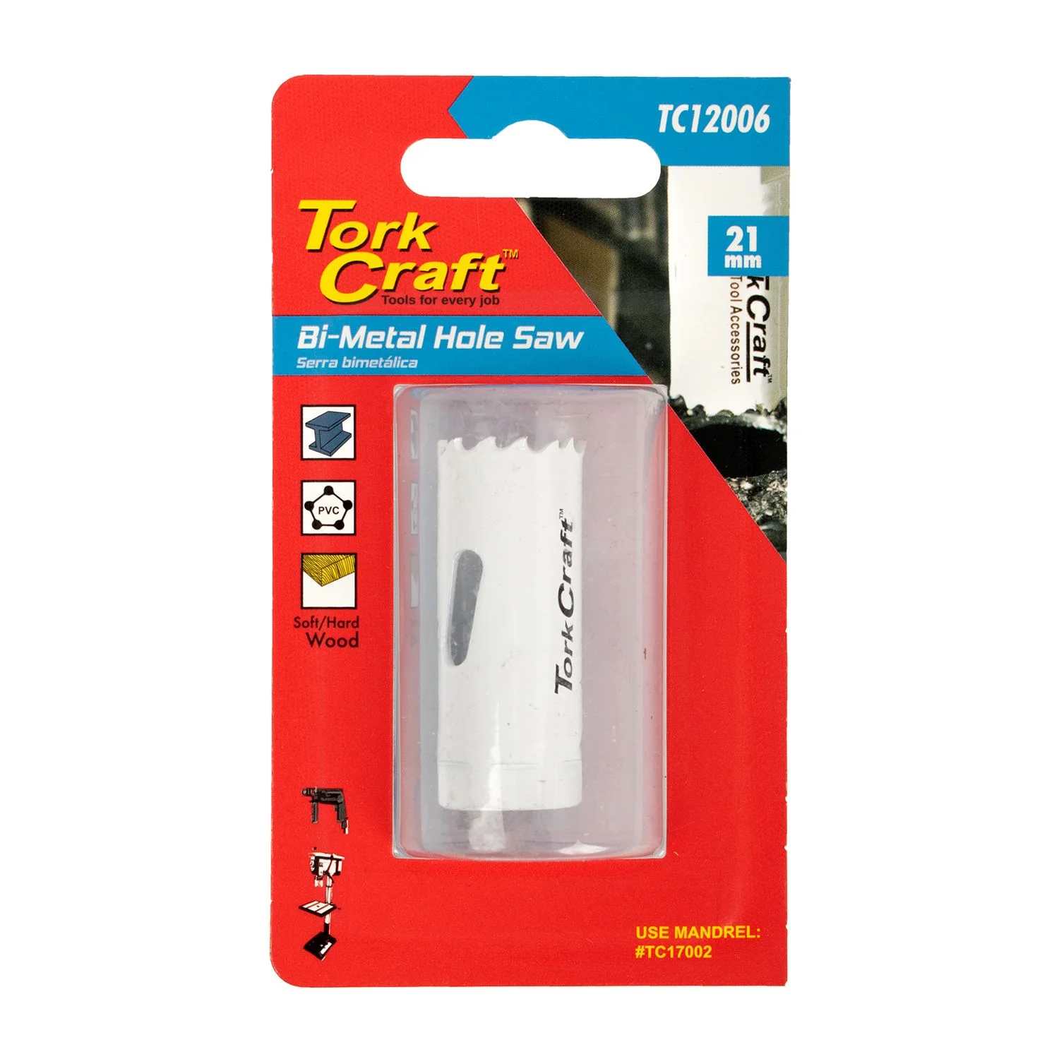 TC12006.webp HOLE SAW BI-METAL 21MM - Image 1