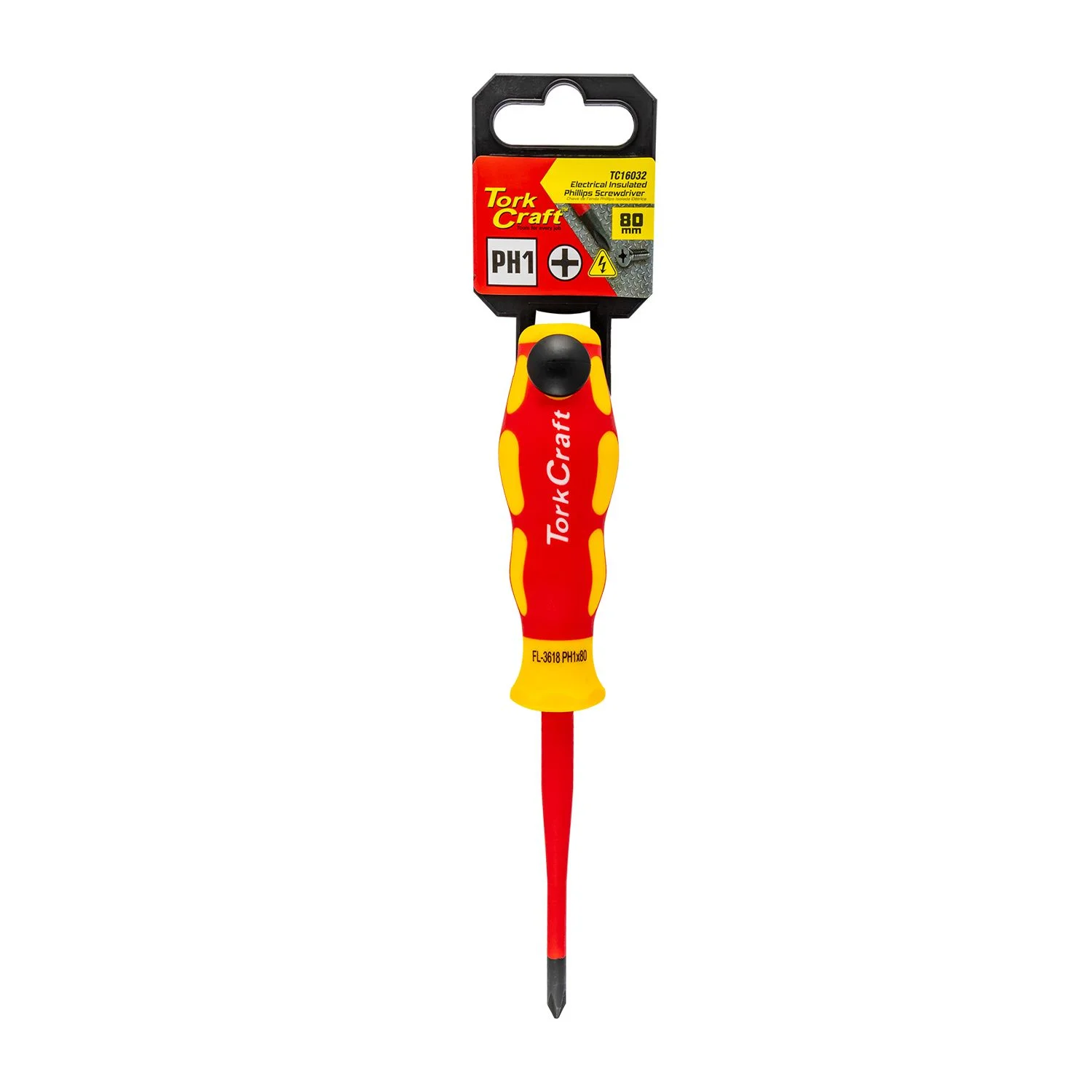 TC16032.webp SCREWDRIVER INSULATED PHIL.NO.1 X 80MM VDE - Image 1