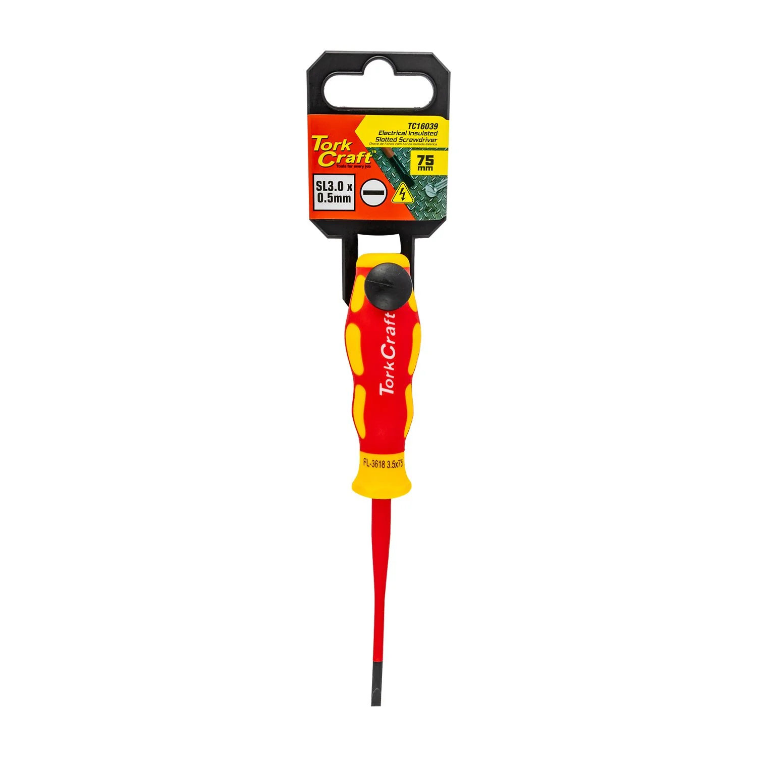 TC16039.webp SCREWDRIVER INSULATED SLOT 0.5X3.0X75MM VDE - Image 1