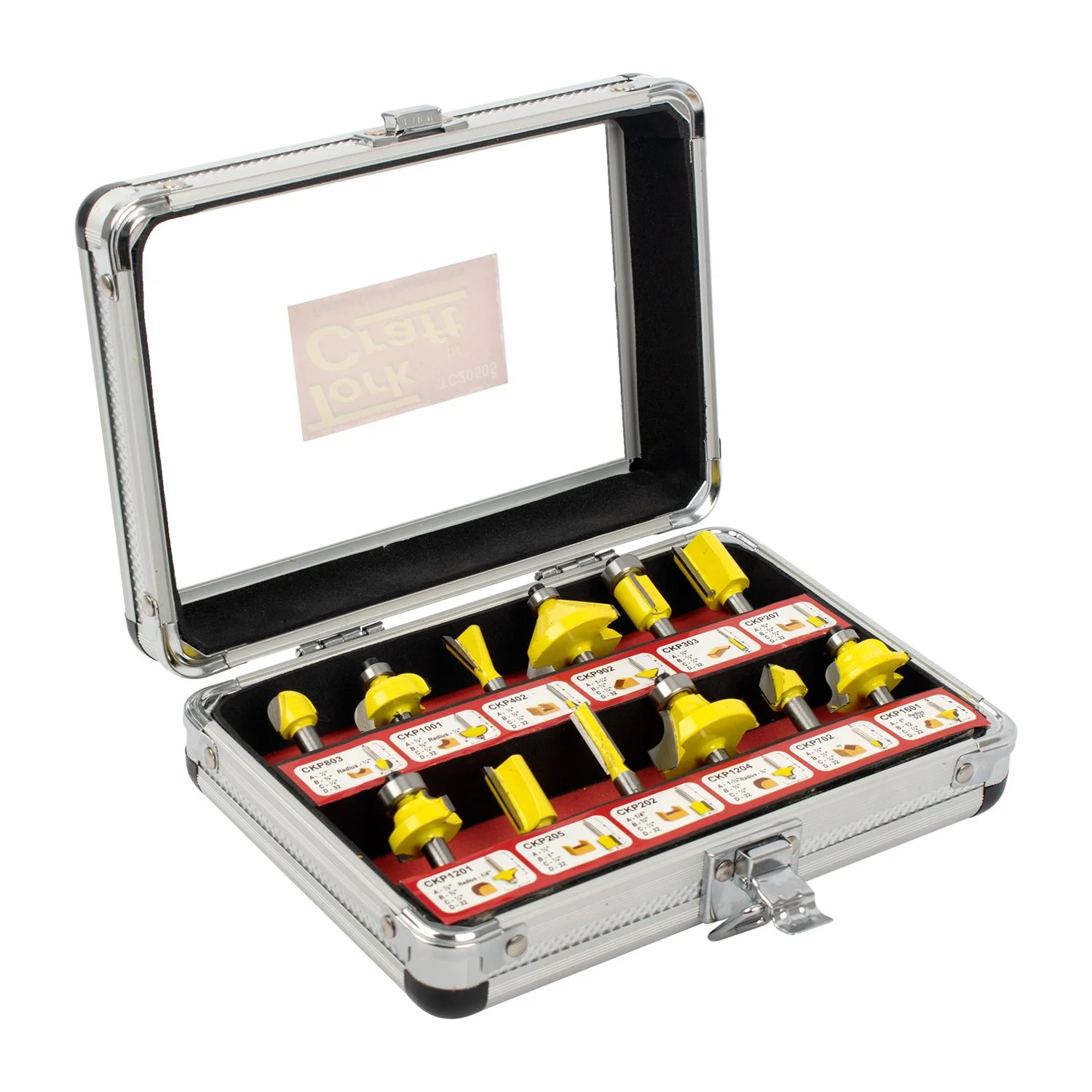 TC20505.webp ROUTER BIT SET 12PC/ALU.CASE 1/4″ - Image 1