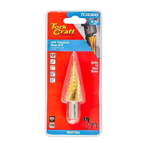 STEP DRILL HSS 4-22MMX2MM SPIRAL