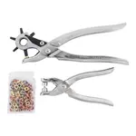 LEATHER HOLE PUNCH and GROMMET SETTING TOOL KIT C/W 100PC EYELETS 5MM - Image 2