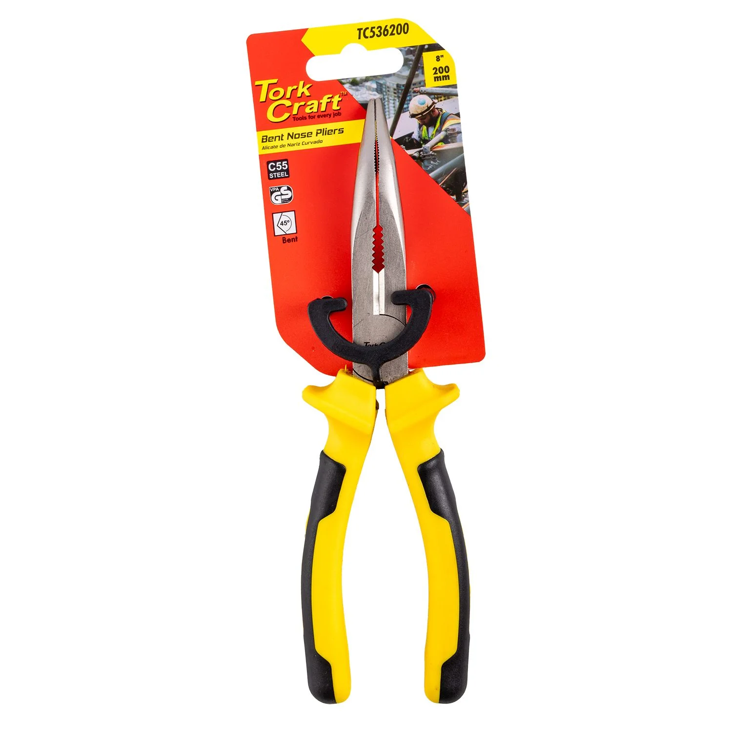 TC536200.webp PLIER BENT NOSE 200MM - Image 1