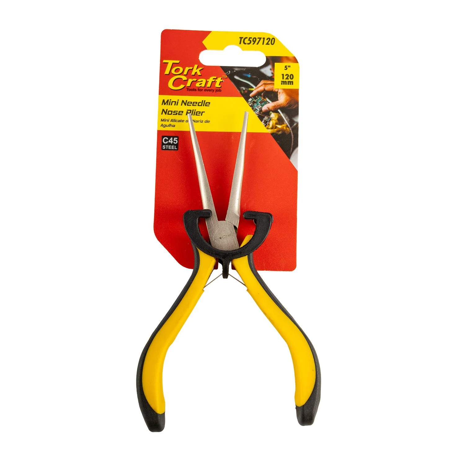 TC597120.webp PLIER MINI NEEDLE NOSE 120MM MICRO - Image 1