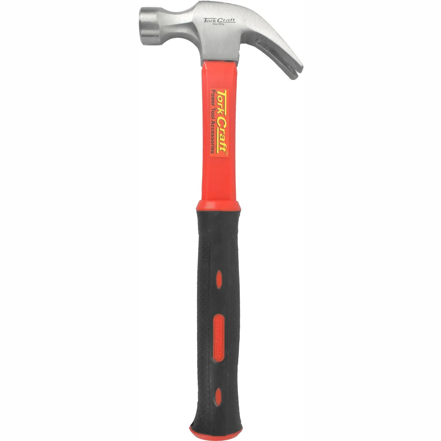 TC604450.webp HAMMER CLAW 450G (16OZ) FIBREGLASS HANDLE 295MM and FULL POL HEAD - Image 1