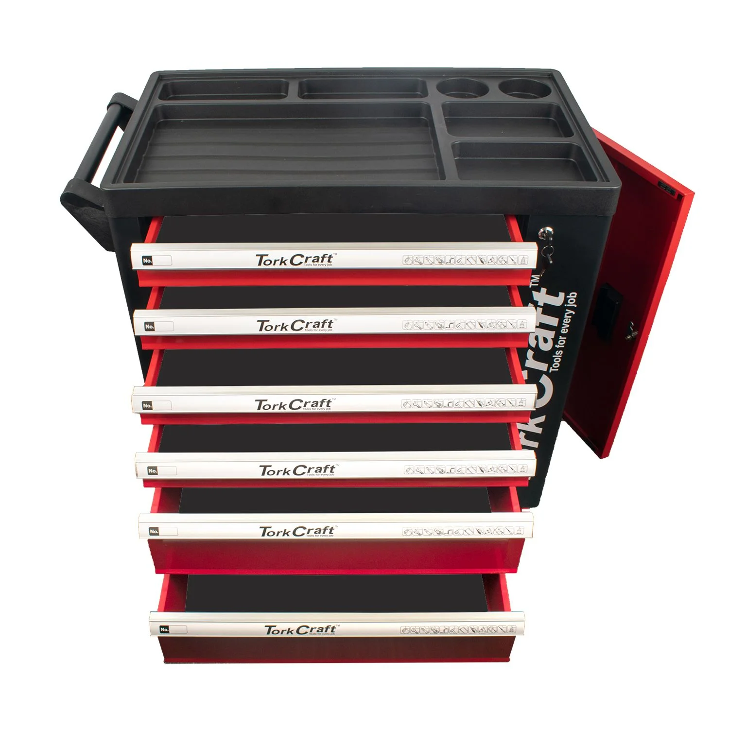 TC620060.webp TORK CRAFT 6 DRAWER TOOL TROLLEY CABINET ON CASTORS EMPTY - Image 1