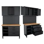 WALL MOUNT METAL STORAGE UNIT 2000X1200MM CUPBOARD/PEG BOARD/WORK BENC