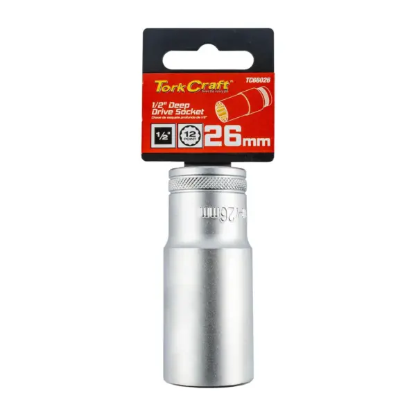 SOCKET 26MM 1/2″ DR DEEP SOCKET CRV 12 POINT