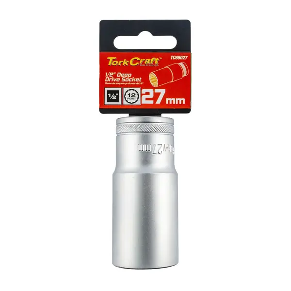 SOCKET 27MM 1/2″ DR DEEP SOCKET CRV 12 POINT