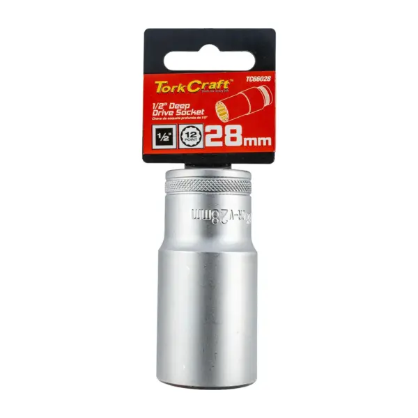 SOCKET 28MM 1/2″ DR DEEP SOCKET CRV 12 POINT