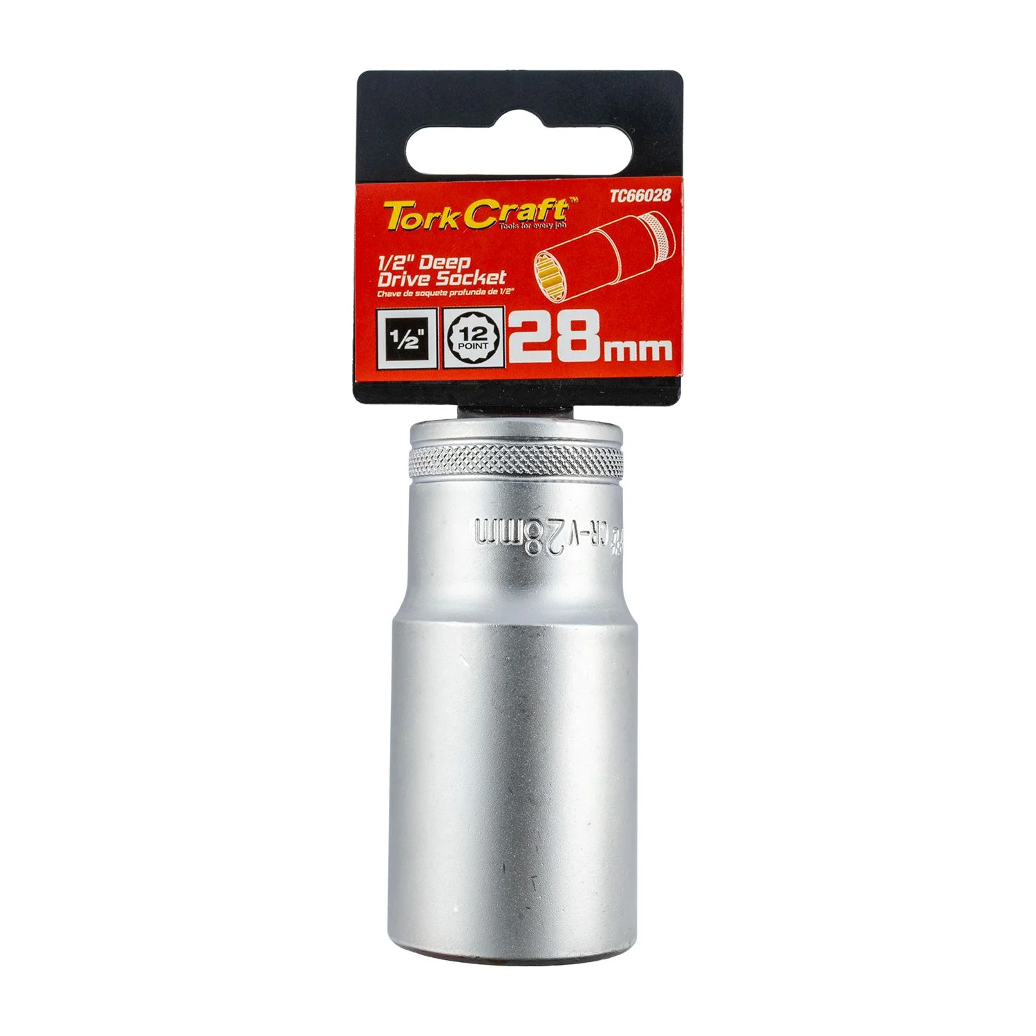 TC66028.webp SOCKET 28MM 1/2″ DR DEEP SOCKET CRV 12 POINT - Image 1