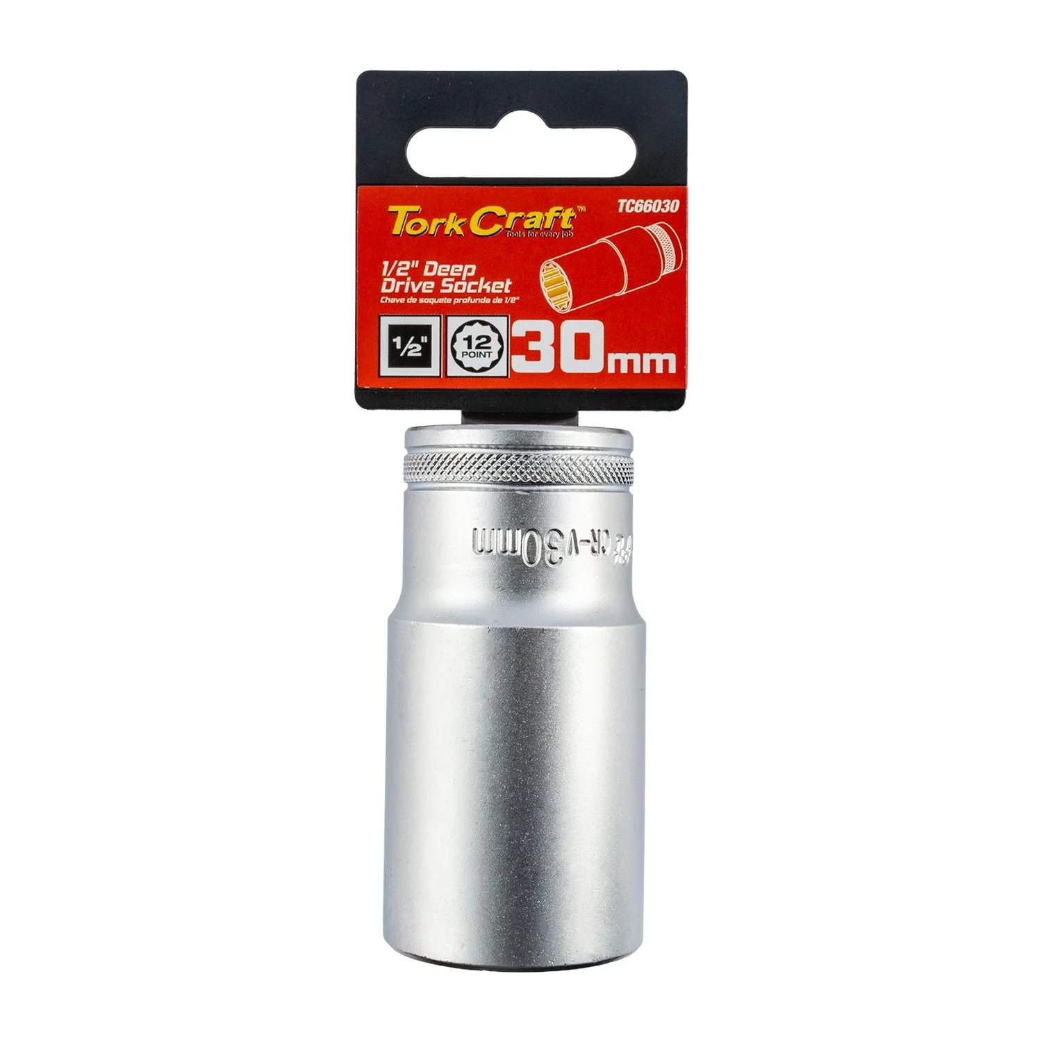 TC66030.webp SOCKET 30MM 1/2″ DR DEEP SOCKET CRV 12 POINT - Image 1