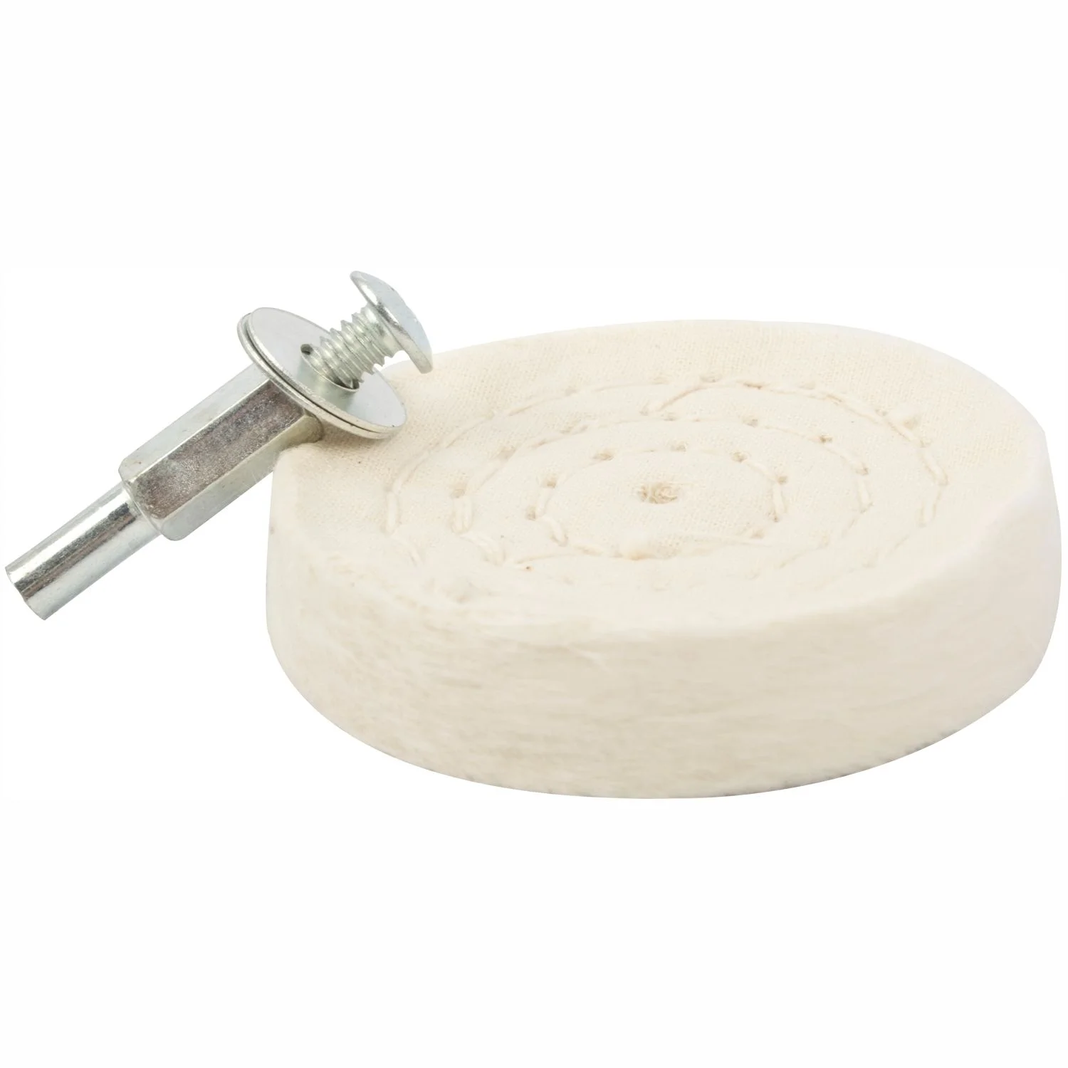 TC801707.webp COTTON BUFF 75MM X 6MM (1/4″) SHANK - Image 1