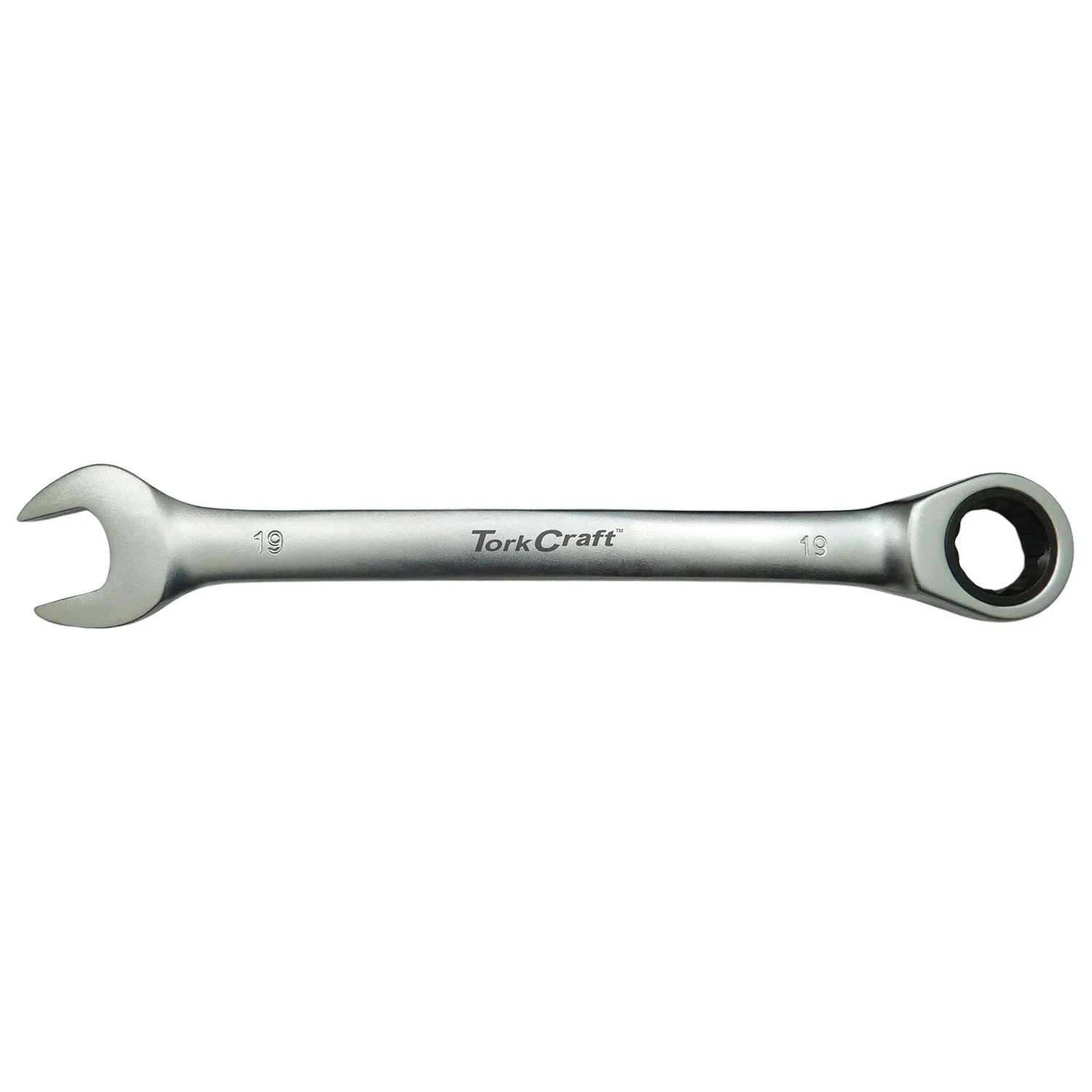 TC810019.webp COMBINATION RATCHET WRENCH 19MM FIXED HEAD SPANNER - Image 1