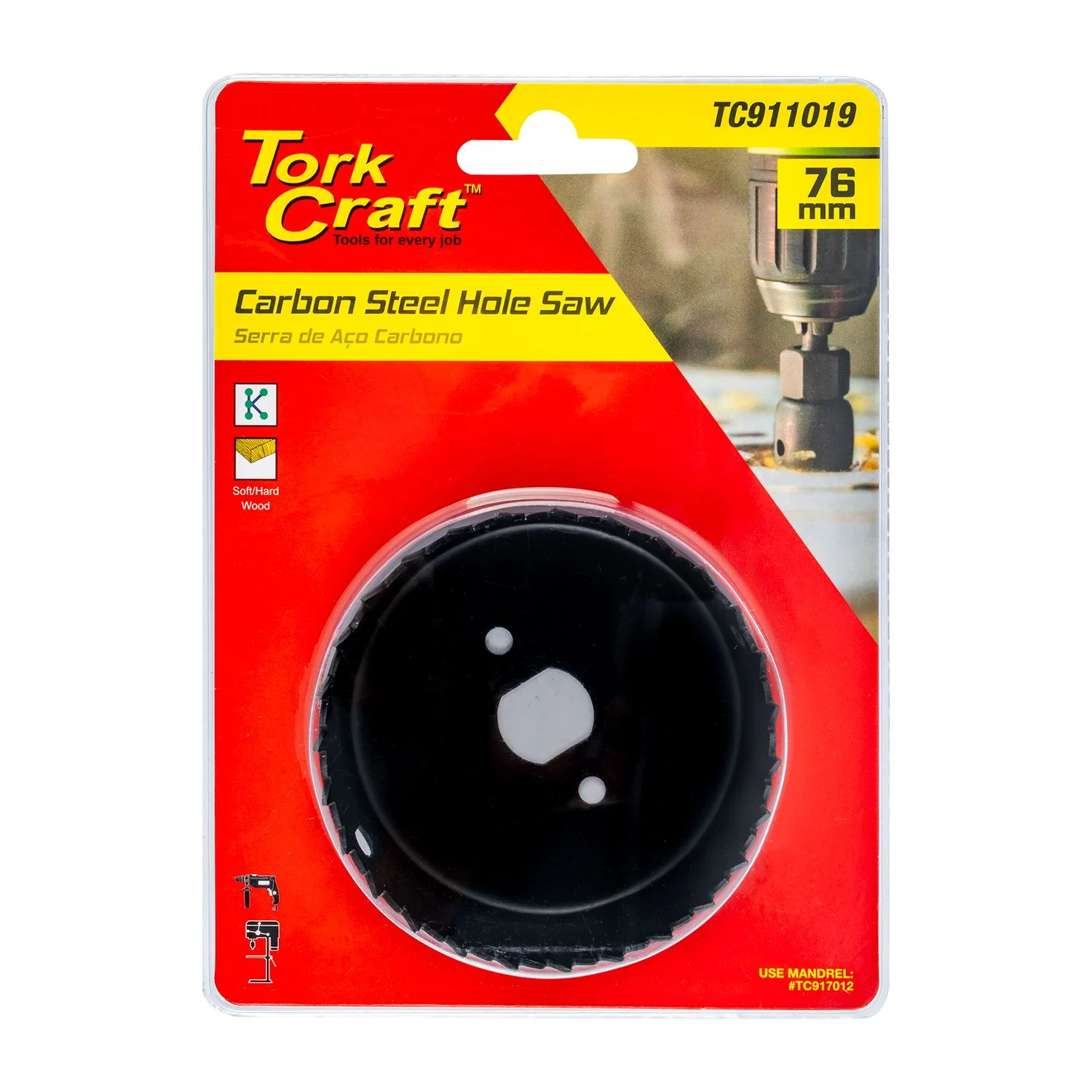 TC911019.webp CARBON STEEL HOLE SAW 76MM - Image 1