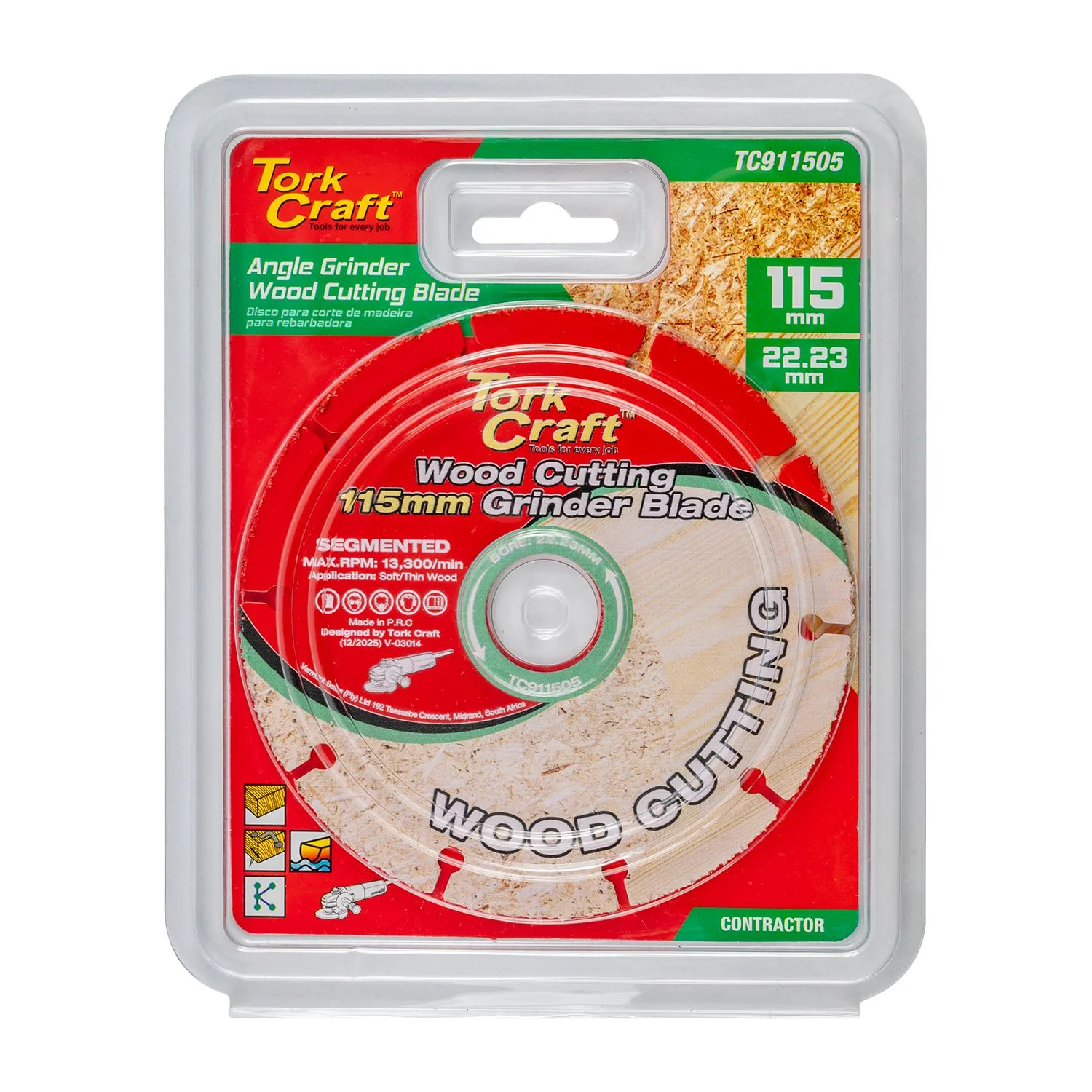 TC911505.webp WOOD CUTTING BLADE 115MM X 22.23MM ANGLE GRINDER - Image 1