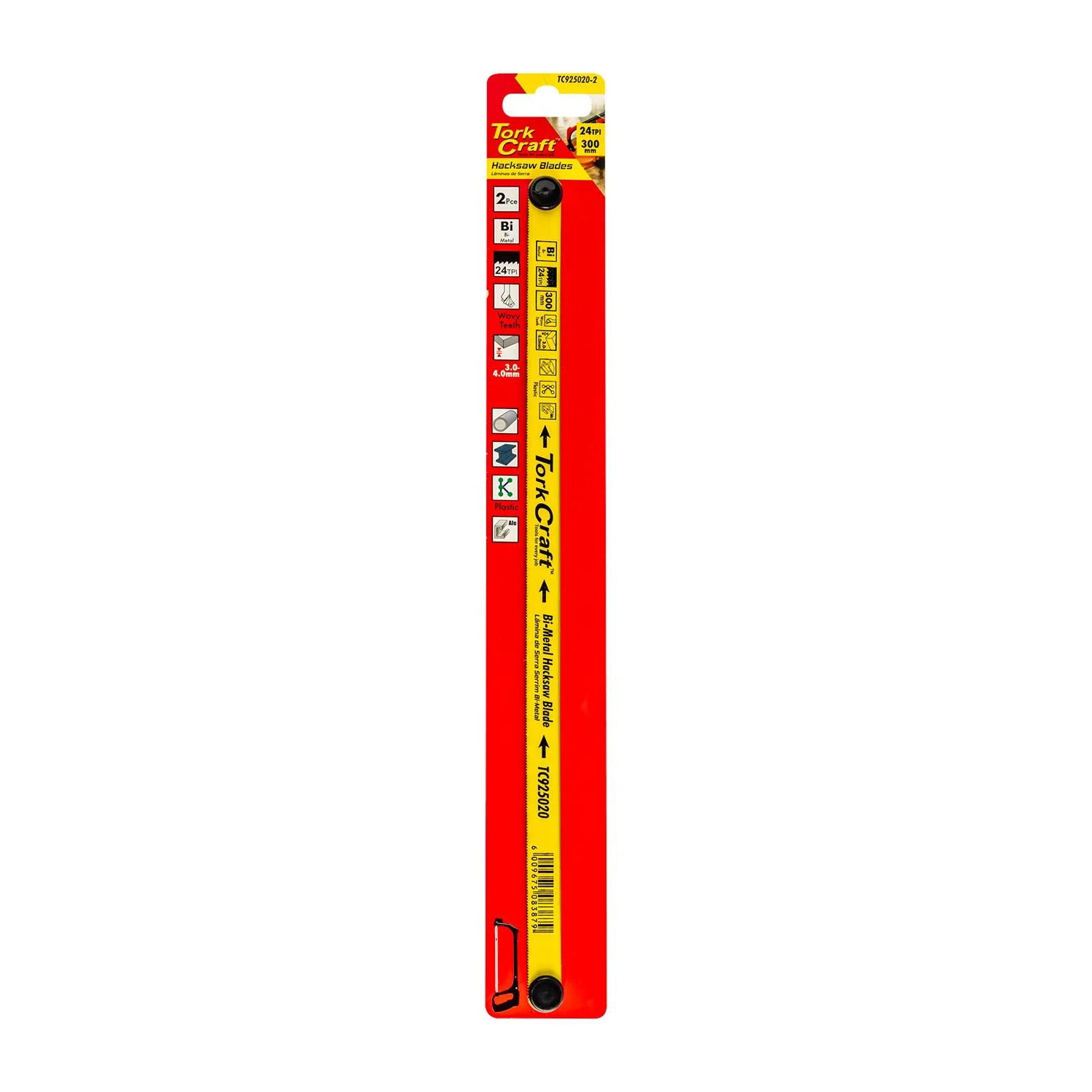 TC925020-2.webp 2PC HACKSAW BLADE BI-METAL 24TX300 HANGING CARD - Image 1