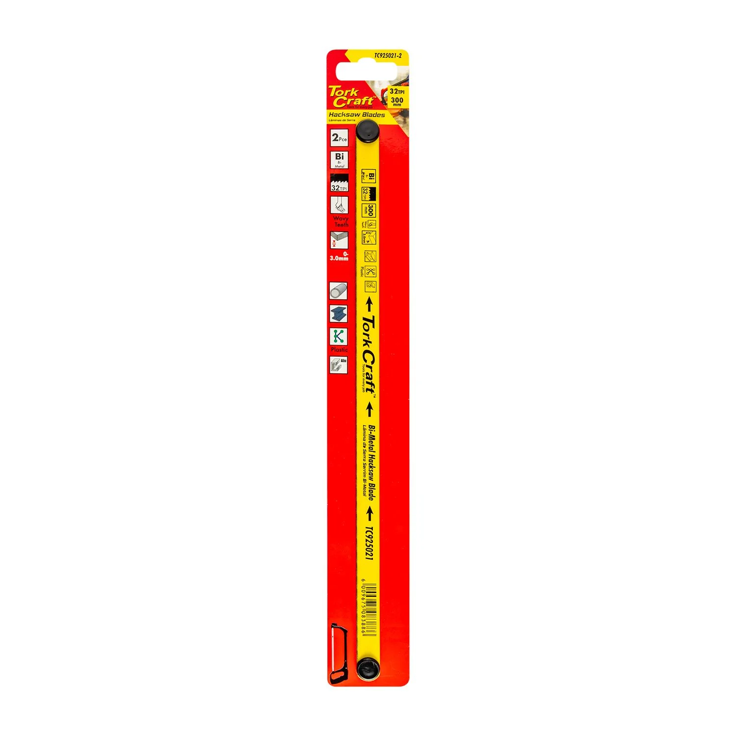 TC925021-2.webp 2PC HACKSAW BLADE BI-METAL 32TX300 HANGING CARD - Image 1