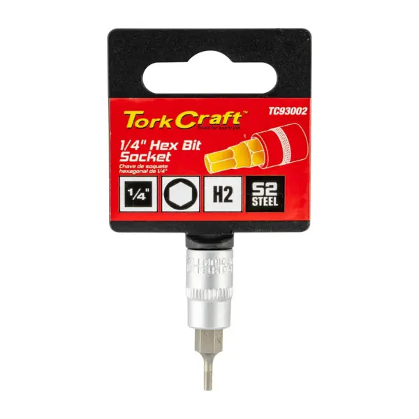 SOCKET BIT 1/4″DR HEX H2 S2 MATERIAL