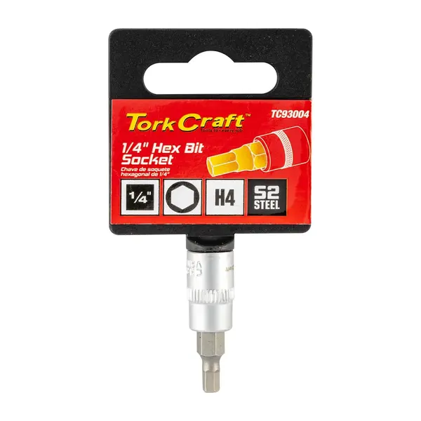 SOCKET BIT 1/4″DR HEX H4 S2 MATERIAL