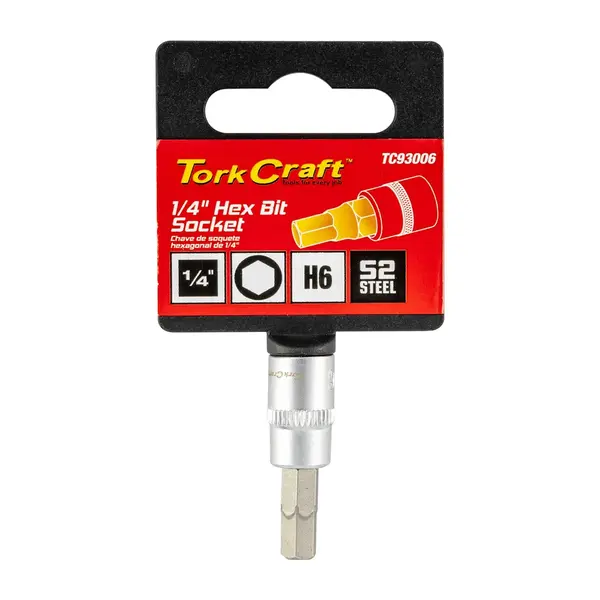 SOCKET BIT 1/4″DR HEX H6 S2 MATERIAL
